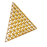Intricate, Meticulously Constructedd Vintage Painted Wooden Geometric Model