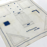 SOLD A.E. Farnsworth's 1880 Linen Sewing and Darning Schoolwork Sampler in Blue