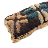 Large Antique Handmade Tufted Wool Pin Cushion with Hand-Tatted Border