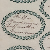 "The Enigmatical Dessert", 19th C. Ink and Watercolor Riddle with Solution on Reverse