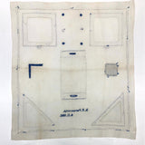 SOLD A.E. Farnsworth's 1880 Linen Sewing and Darning Schoolwork Sampler in Blue