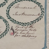 "The Enigmatical Dessert", 19th C. Ink and Watercolor Riddle with Solution on Reverse