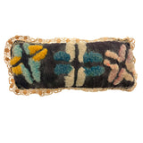 Large Antique Handmade Tufted Wool Pin Cushion with Hand-Tatted Border