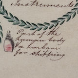 "The Enigmatical Dessert", 19th C. Ink and Watercolor Riddle with Solution on Reverse