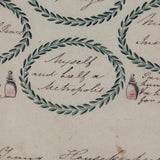 "The Enigmatical Dessert", 19th C. Ink and Watercolor Riddle with Solution on Reverse