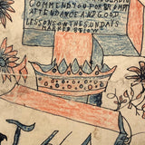 Your Teacher is Glad to Commend You...Curious JH Adair 1905 Tombstone Drawing with Cross, and Crown