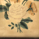 Blooming Roses and Bids, 19th C. Framed Theorem Watercolor