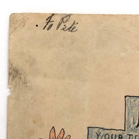 Your Teacher is Glad to Commend You...Curious JH Adair 1905 Tombstone Drawing with Cross, and Crown