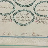 "The Enigmatical Dessert", 19th C. Ink and Watercolor Riddle with Solution on Reverse