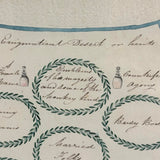 "The Enigmatical Dessert", 19th C. Ink and Watercolor Riddle with Solution on Reverse