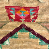 Plateau Native Corn Husk Bag with Dyed Husk and Wool Decoration, c. Early 1900s