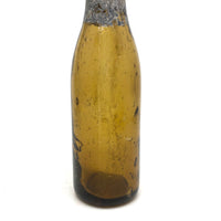 Beautiful 19th C. Blown, Molded Amber Glass Bottle with Profusion of Air Bubbles