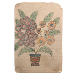 One More JH Adair Ink and Crayon Bouquet in Decorated Pot, 1905, Spring Grove, Pennsylvania