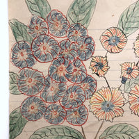 One More JH Adair Ink and Crayon Bouquet in Decorated Pot, 1905, Spring Grove, Pennsylvania