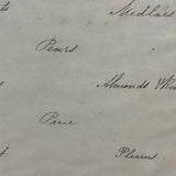 "The Enigmatical Dessert", 19th C. Ink and Watercolor Riddle with Solution on Reverse