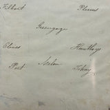 "The Enigmatical Dessert", 19th C. Ink and Watercolor Riddle with Solution on Reverse