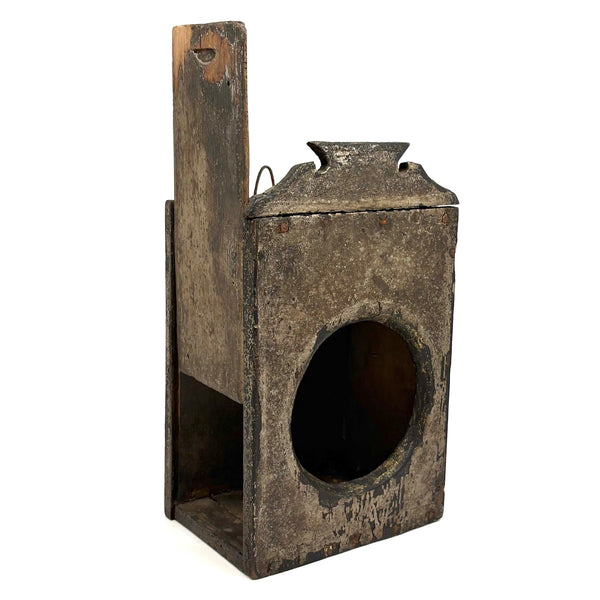 Gorgeously Crusty Antique Primitive Clock Box/Watch Hutch with Slide Side