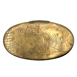 At a Distance, Near at Hand, Double-sided 18th Century Dutch Engraved Brass Tobacco Box