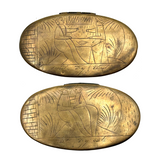 At a Distance, Near at Hand, Double-sided 18th Century Dutch Engraved Brass Tobacco Box