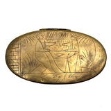 At a Distance, Near at Hand, Double-sided 18th Century Dutch Engraved Brass Tobacco Box