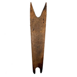 Poetic (and Anthropomorphic) 19th Century Wooden Bootjack with Hanging Hole Worn Through