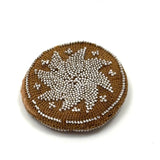 Very Fine Mid 19th Century Crocheted Pin Keep with Micro-bead Star and Interior Pocket