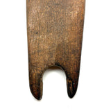 Poetic (and Anthropomorphic) 19th Century Wooden Bootjack with Hanging Hole Worn Through