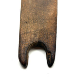 Poetic (and Anthropomorphic) 19th Century Wooden Bootjack with Hanging Hole Worn Through