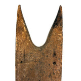 Poetic (and Anthropomorphic) 19th Century Wooden Bootjack with Hanging Hole Worn Through