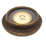 Mid 19th C. Watercolor Portrait of Catherine Leida Hibbard, Richmond, Indiana in Wonderful Period Frame