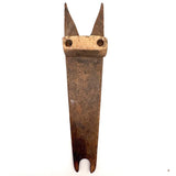 Poetic (and Anthropomorphic) 19th Century Wooden Bootjack with Hanging Hole Worn Through