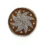 Very Fine Mid 19th Century Crocheted Pin Keep with Micro-bead Star and Interior Pocket