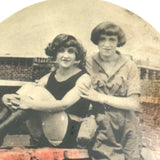 Two Punk Looking Young Women, c. 1940s Photo Pocket Mirror