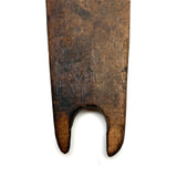 Poetic (and Anthropomorphic) 19th Century Wooden Bootjack with Hanging Hole Worn Through