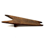 Poetic (and Anthropomorphic) 19th Century Wooden Bootjack with Hanging Hole Worn Through