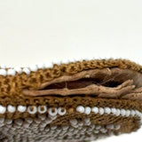 Very Fine Mid 19th Century Crocheted Pin Keep with Micro-bead Star and Interior Pocket