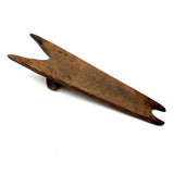 Poetic (and Anthropomorphic) 19th Century Wooden Bootjack with Hanging Hole Worn Through