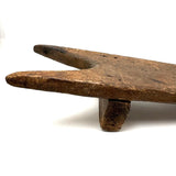 Poetic (and Anthropomorphic) 19th Century Wooden Bootjack with Hanging Hole Worn Through