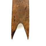 Poetic (and Anthropomorphic) 19th Century Wooden Bootjack with Hanging Hole Worn Through