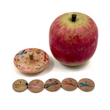 Earlier 20th Century Japanese Painted Treen Apple with Horse Roulette Inside