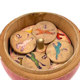 Earlier 20th Century Japanese Painted Treen Apple with Horse Roulette Inside
