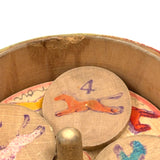 Earlier 20th Century Japanese Painted Treen Apple with Horse Roulette Inside