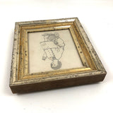 School Girl Graphite Drawing of Girl and Doll, 19th C.