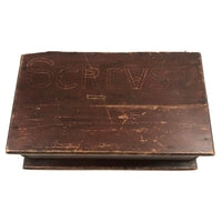 Old Handmade Divided Interior SCREWS Box with Mysterious Slit
