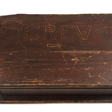 Old Handmade Divided Interior SCREWS Box with Mysterious Slit