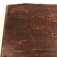 Old Handmade Divided Interior SCREWS Box with Mysterious Slit