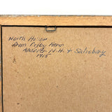 North Hollow from Colby Farm, Andover, NH, 1915, Charming Naive Watercolor Signed B. Pratt