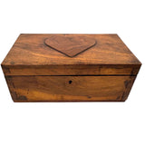 Heartfelt Handmade Walnut (?) Box with Relief Carved Heart and Fat Dovetail Joints