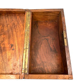 Heartfelt Handmade Walnut (?) Box with Relief Carved Heart and Fat Dovetail Joints