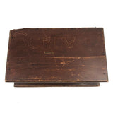 Old Handmade Divided Interior SCREWS Box with Mysterious Slit